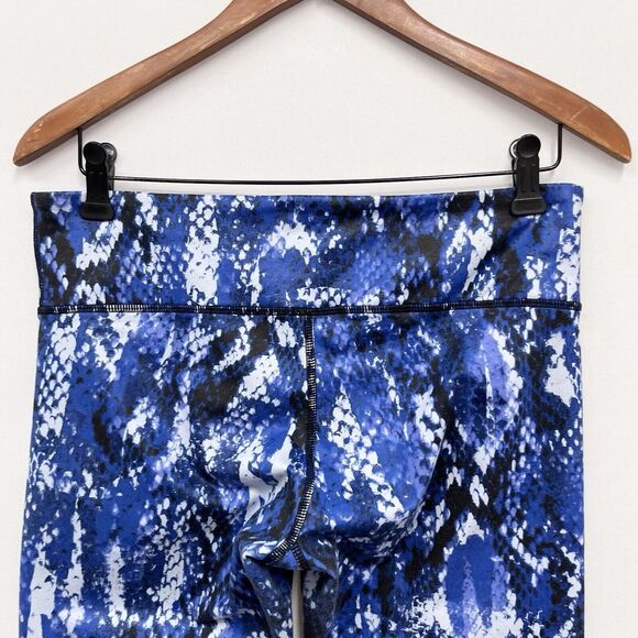 Alo Yoga Womens Sz M Airbrush Deep Electric Blue Python Snakeskin Leggings Pants - Picture 6 of 7